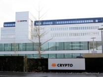 Logo of Crypto AG  is seen in Steinhausen